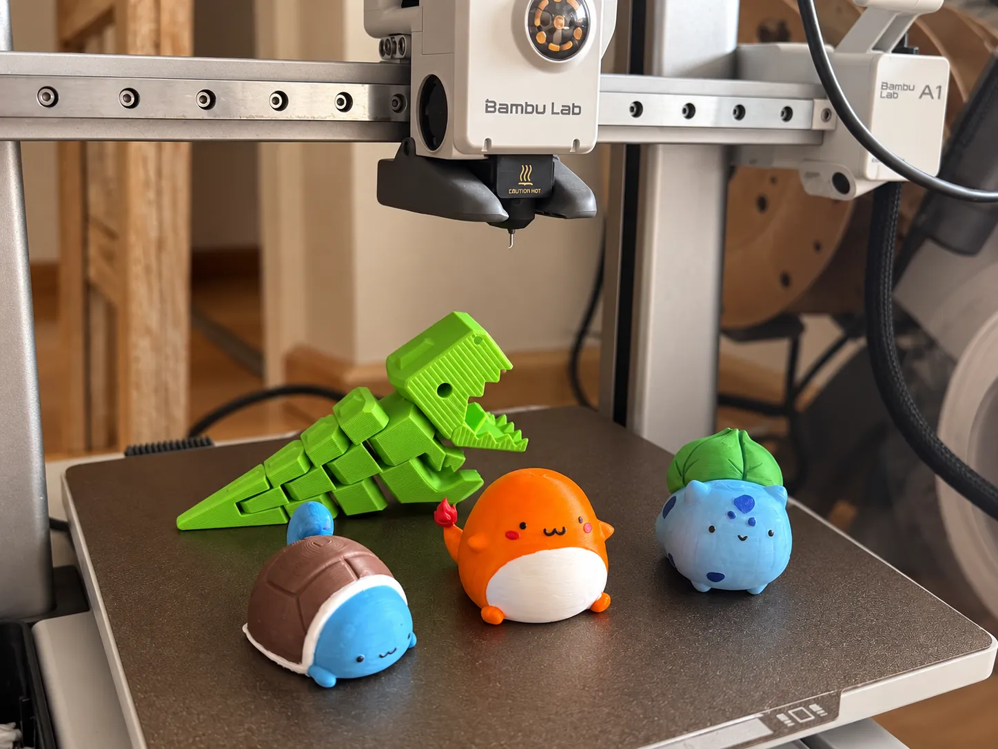 3D-printer med farverige 3D-print